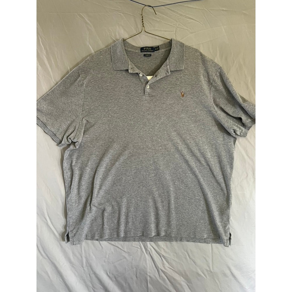 Polo Ralph Lauren Men XXL Classic Fit Gray Short Sleeve Cotton Jersey Polo Shirt